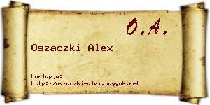 Oszaczki Alex névjegykártya